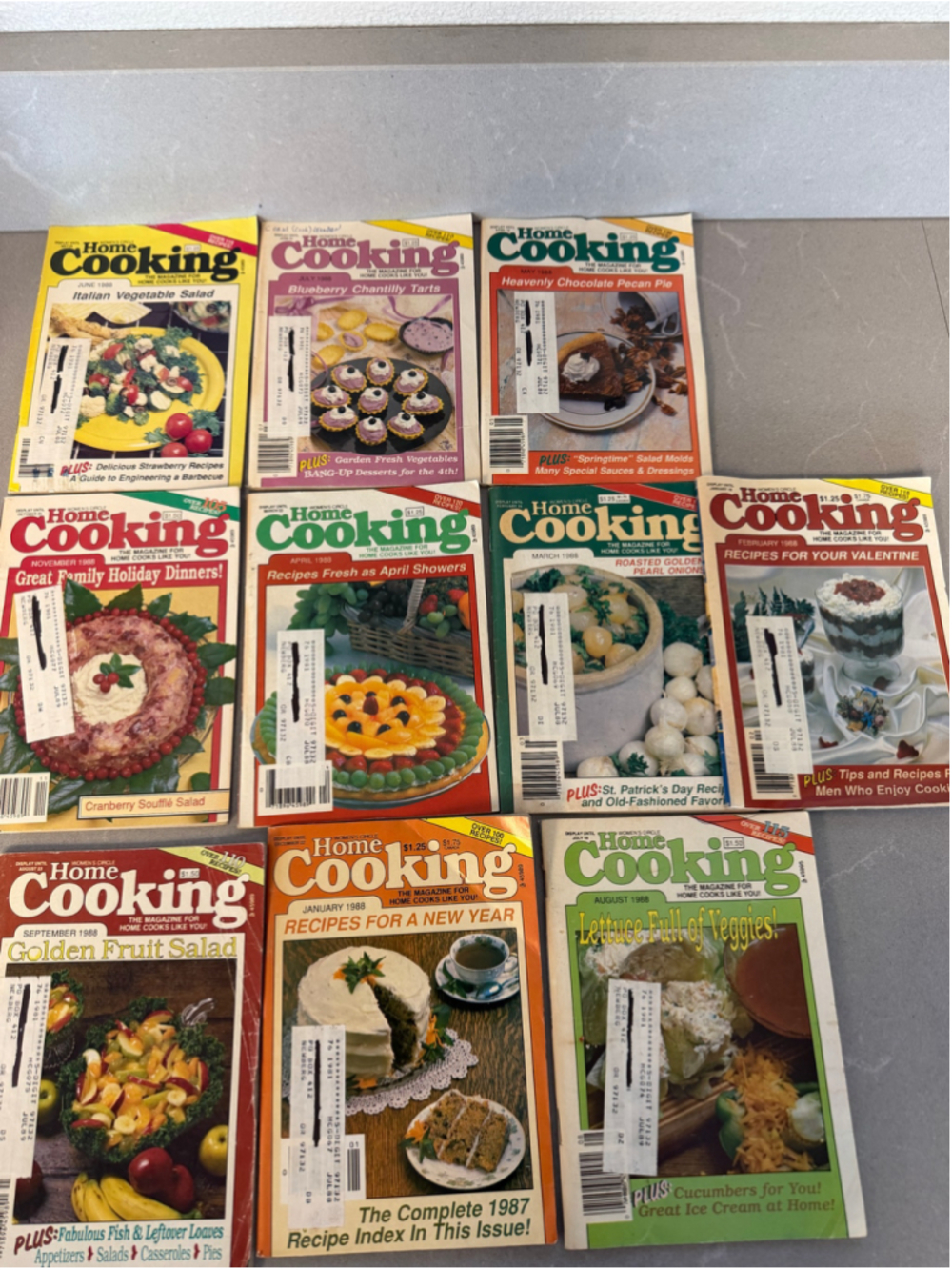 Vintage 1988 Women’s Circle Home Cooking Magazines Lot of 10 Recipe Cookbooks